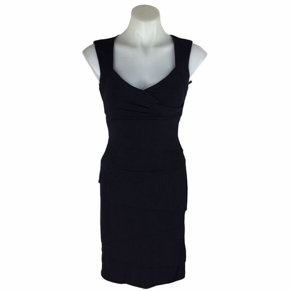 White House Black Market Black Slimming Layered Sheath Tank Dress Size 2 - Picture 1 of 10